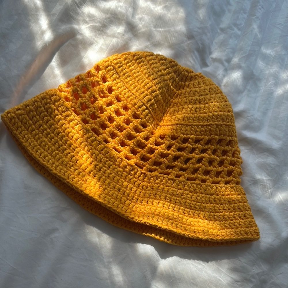 Yellow Crochet Bucket Hat
Solid and Striped